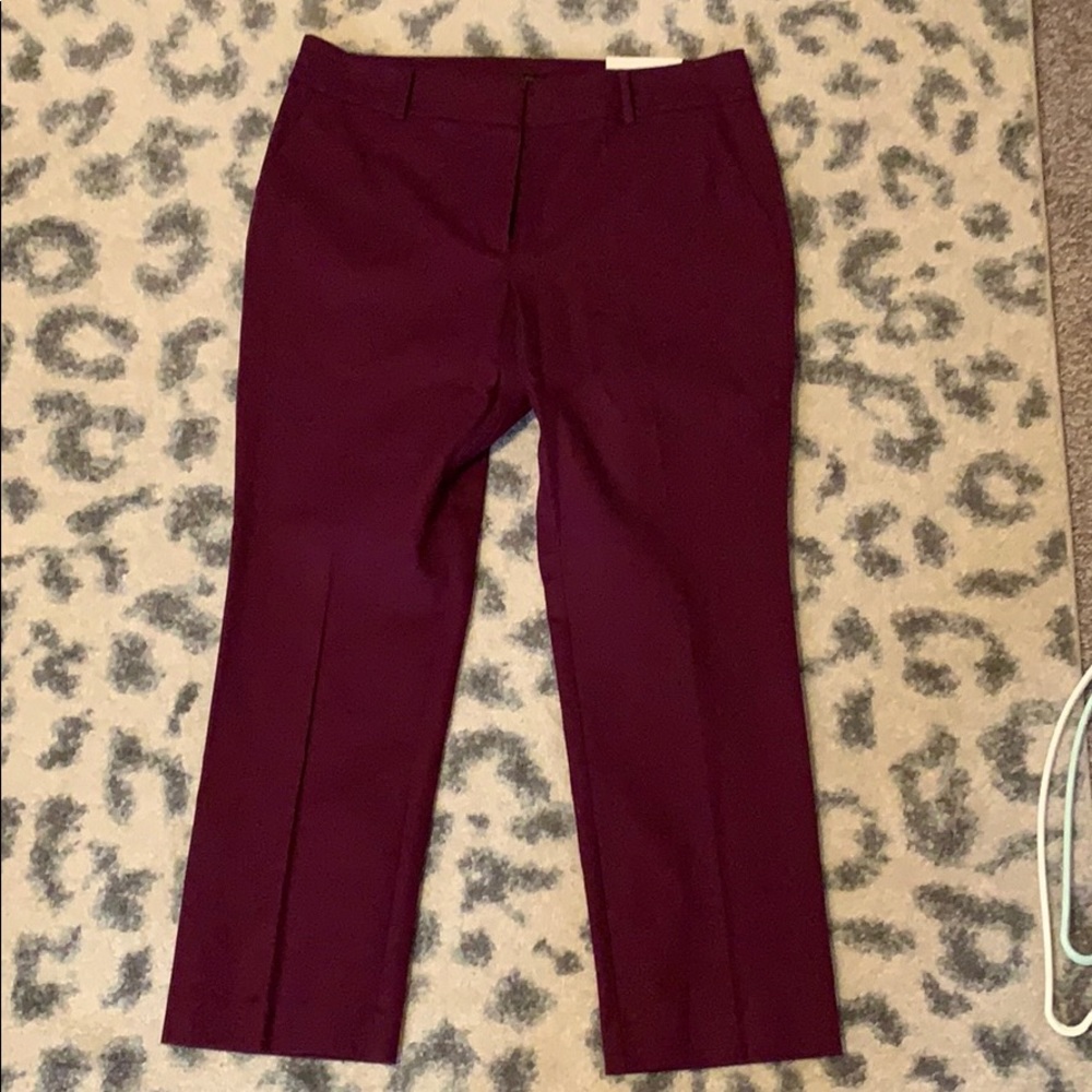 Maroon ankle length dress pants